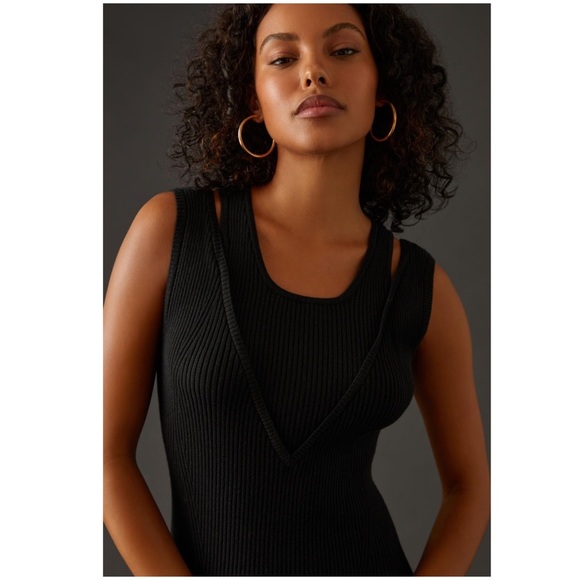 Anthropologie Favorite Daughter The Gemini Dress Midi Black Summer Resort ANTHRO - Picture 7 of 7